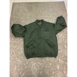 Drunk n munky full zip military style flight jacket men sz 2xl Green